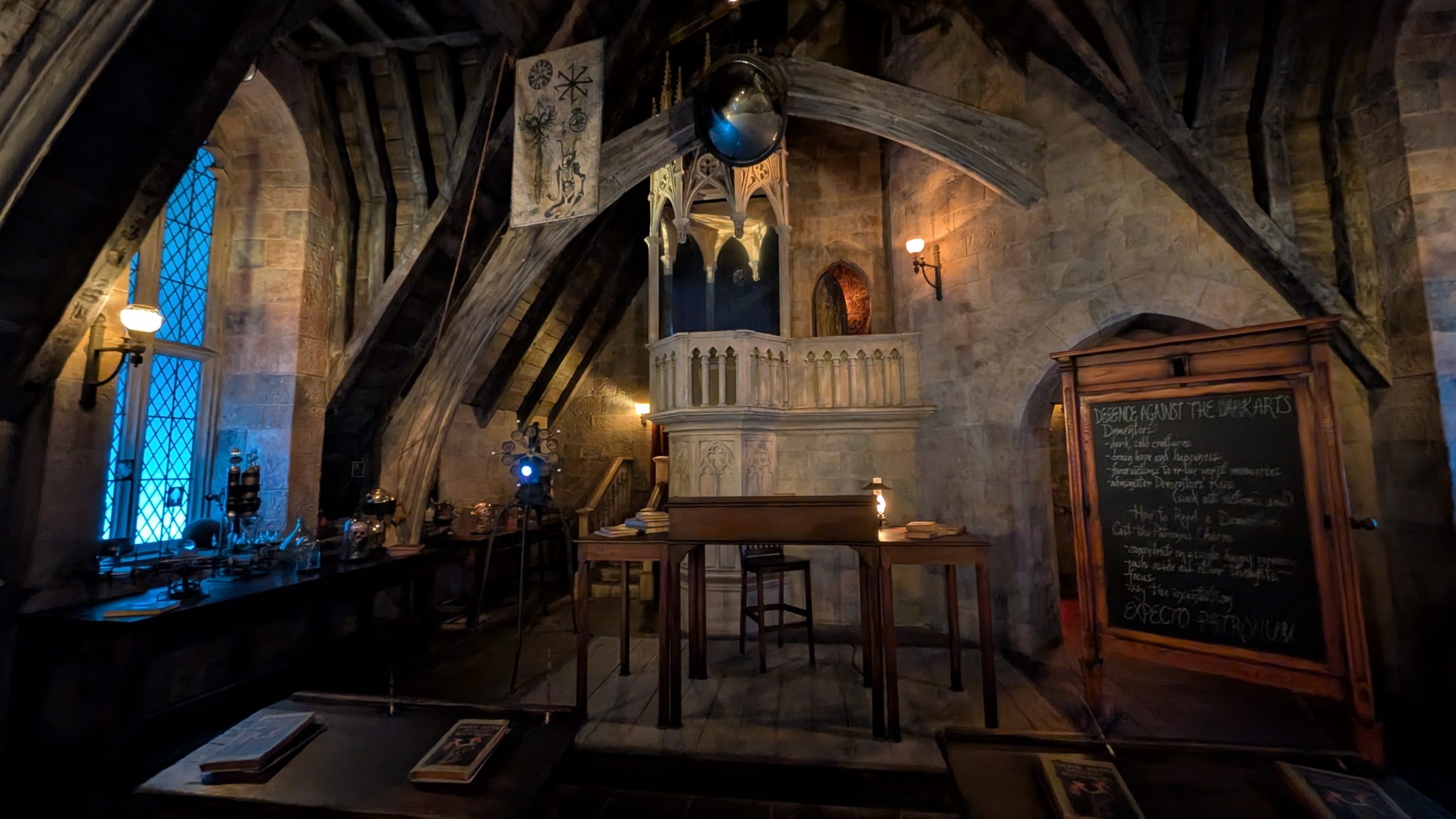 The dining room of the Three Broomsticks in Hogsmeade