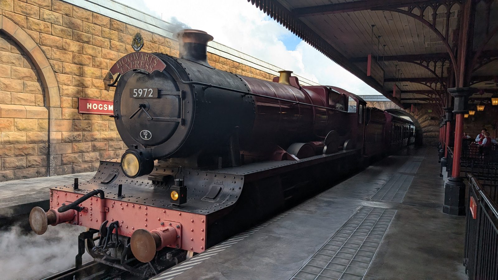 The Hogwarts Express at Hogsmeade Station