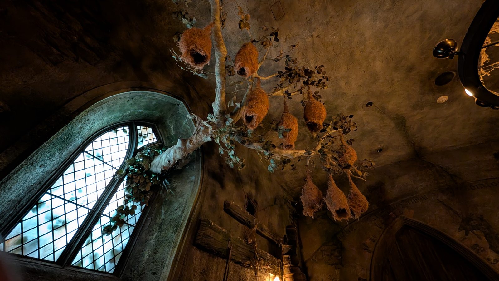 Inside Hagrid's hut, looking toward the window.