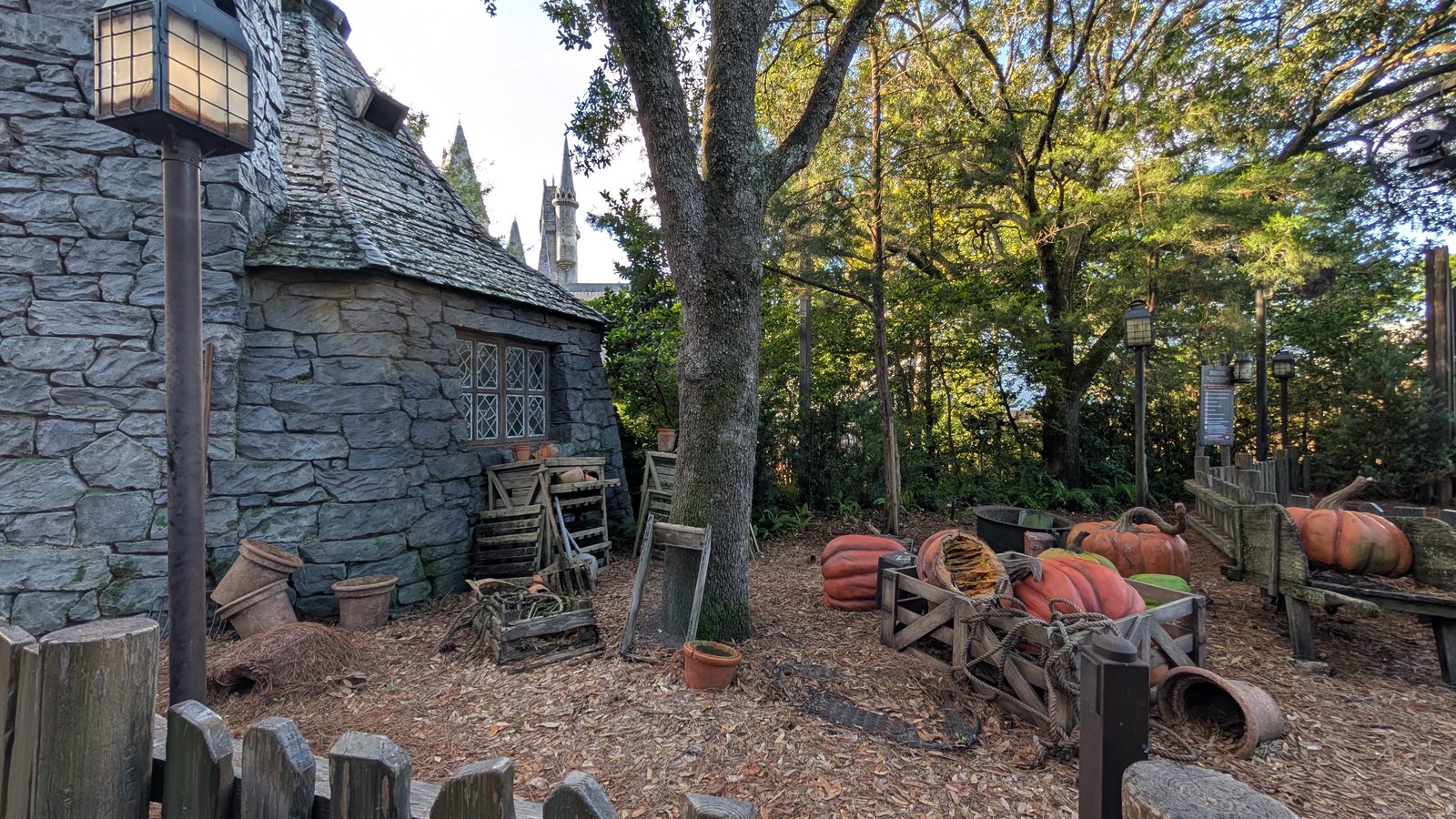 The side of Hagrid's hut and its garden, seen from the queue.